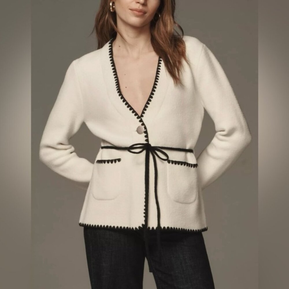 NVLT Size S - NVLT Knit V-Neck Blazer Whipstitch (NWT US$ 158)